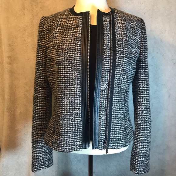 Calvin Klein Jackets & Blazers - Calvin Klein black/white tweed zippered jacket